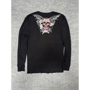 Armored Saint Skull Graphic Thermal Shirt XL Black Waffle Long Sleeve